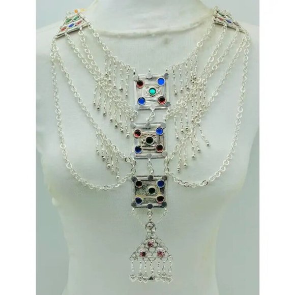 Handmade Gypsy Multilayers Pendant and Chain Necklace - Picture 1 of 10